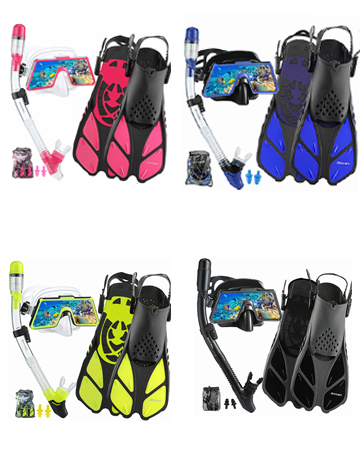 DiVLMT Adult Dive Snorkeling Set with Fins
