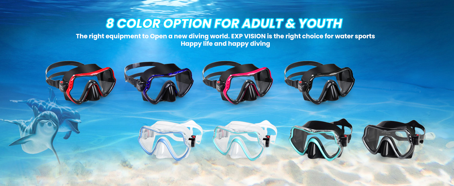 diving mask for women and men color options