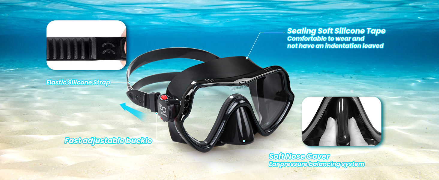 Swim Goggles Adult with Nose Cover, Clear Diving Mask Wide View Swim Mask for Men Women Youth