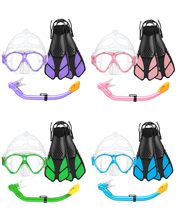 snorkel mask fins set