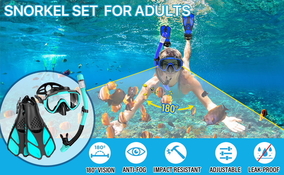 snorkel set for men anti water snorkel set