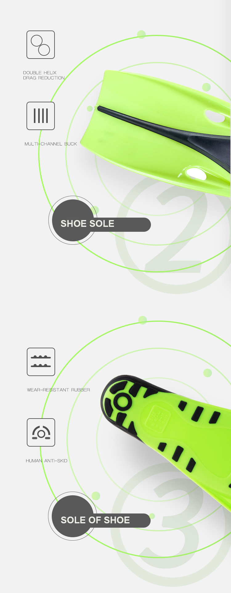 Quality Guaranted OEM Acceptable Skin-Friendly Diving Fins for Sale