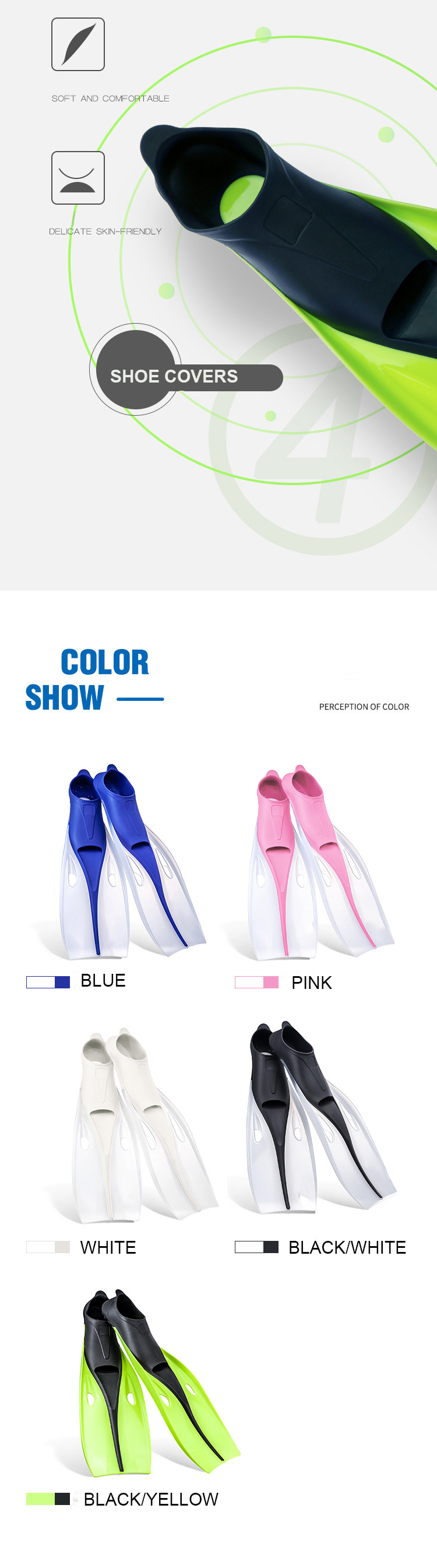 Wear-Resistance Rubber Custom Logo OEM Acceptable Diving Fins