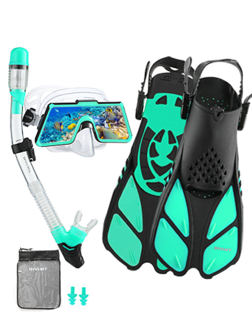 DiVLMT Adult Dive Snorkeling Set with Fins