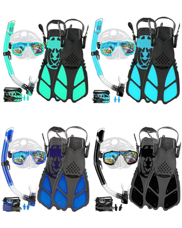 DiVLMT Adult Dive Snorkeling Set with Fins